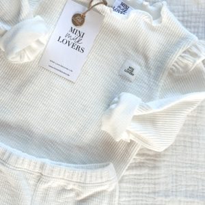 Bio Baumwoll Girl's Outfit Offwhite - EUR 74/80