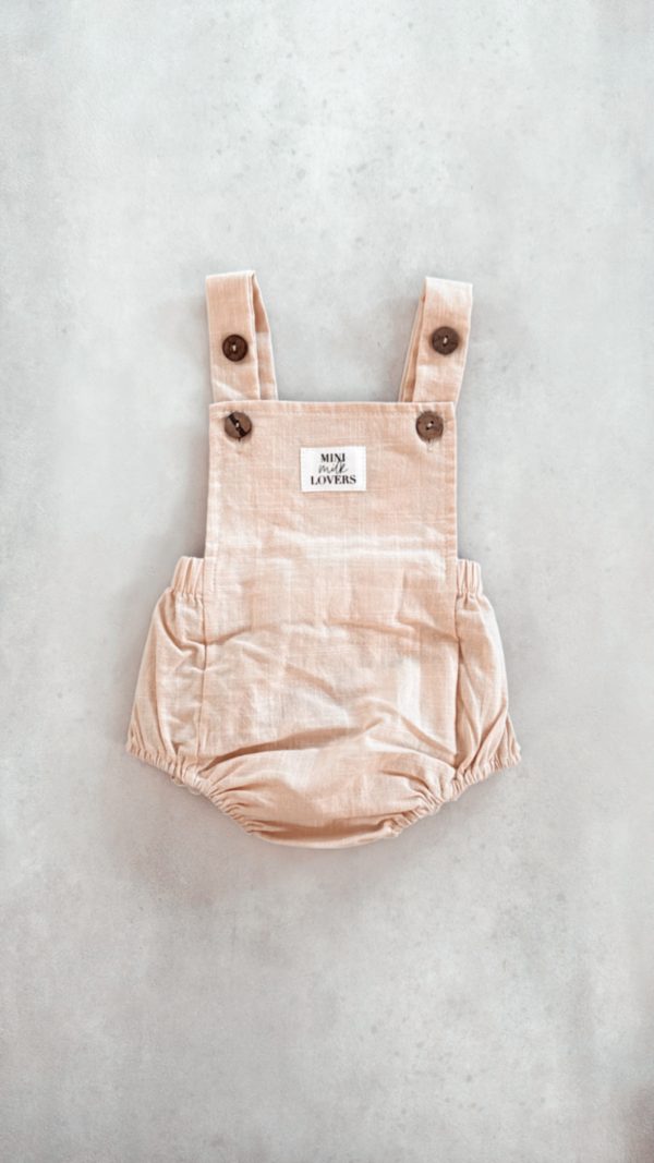 Kurze Latzhose Beige – Bild 3