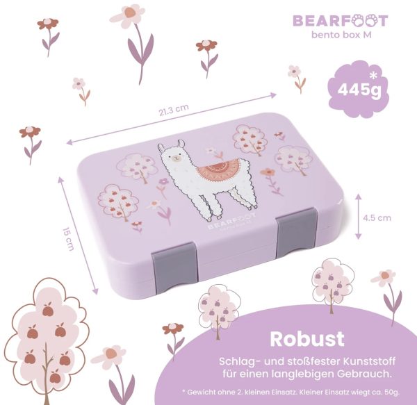 Kinder Brotdose, Bento Lunchbox Lama – Bild 6