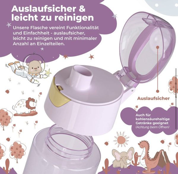 Kinder Trinkflasche, leichte Wasserflasche Lama – Bild 5