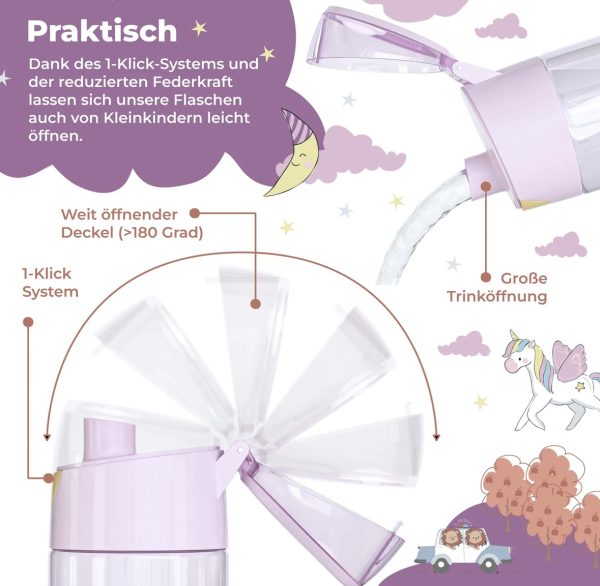 Kinder Trinkflasche, leichte Wasserflasche Lama – Bild 4