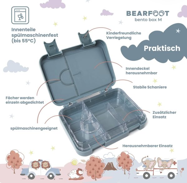 Kinder Brotdose, Bento Lunchbox Bär im Weltall – Bild 4