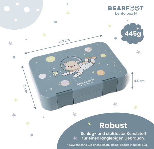 Kinder Brotdose, Bento Lunchbox Bär im Weltall – Bild 6