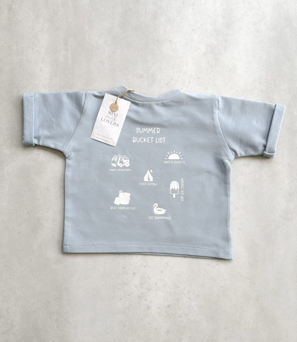 Summer Bucket List T-Shirt Pastellblau – Bild 3