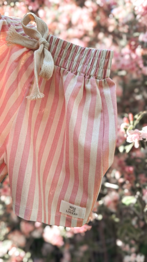 Sommer Shorts Rosa gestreift – Bild 2