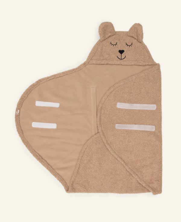 Einschlagdecke aus Bio Baumwolle, Bear Boucle für Maxi Cosi, Biscuit, Jollein