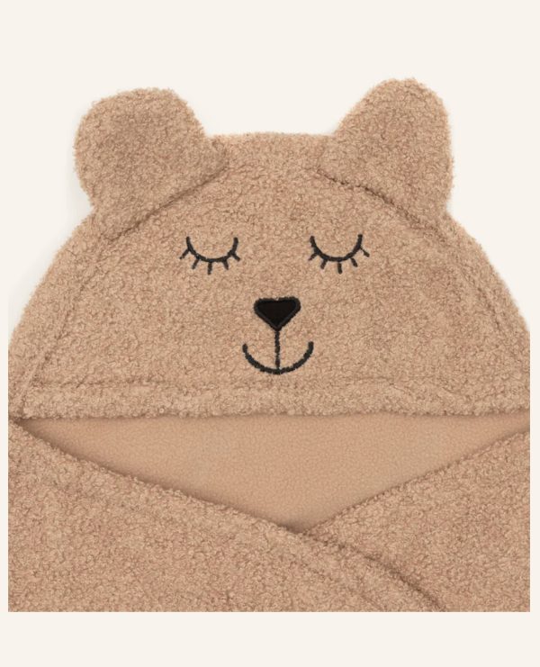 Einschlagdecke aus Bio Baumwolle, Bear Boucle für Maxi Cosi, Biscuit, Jollein – Bild 6