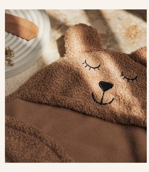 Einschlagdecke aus Bio Baumwolle, Bear Boucle für Maxi Cosi, Biscuit, Jollein – Bild 2