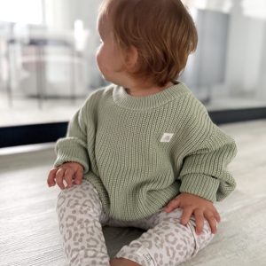 Bio Baumwoll Strickpullover Salbei