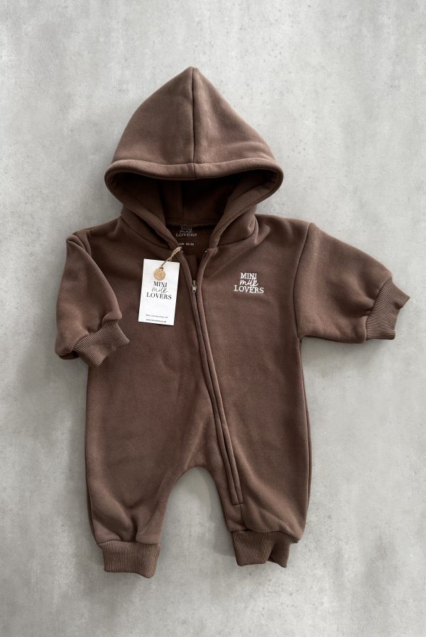 Kuschelweicher Bio Baumwoll Onesie Brown – Bild 3