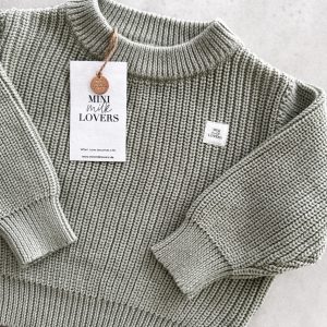 Bio Baumwoll Strickpullover Salbei