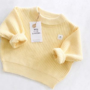 Bio Baumwoll Strickpullover Yellow