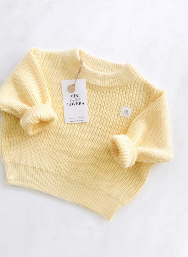 Bio Baumwoll Strickpullover Yellow